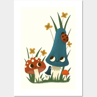 Mushroom Friends in the Forest Posters and Art